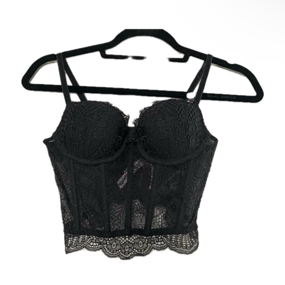 Victoria's Secret Black Lace Bra Corset